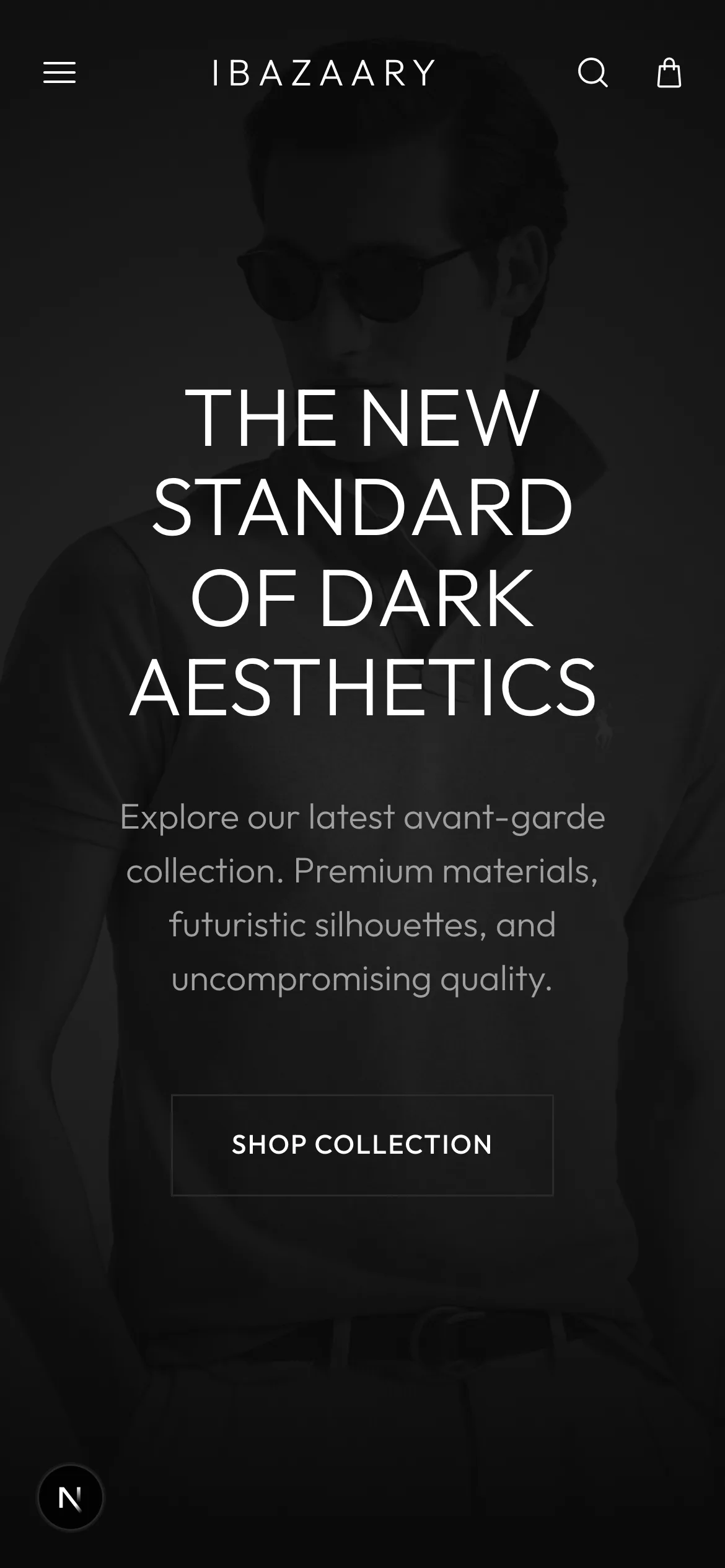 Night Shade storefront design, shown on a phone